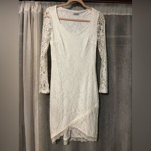 Elegant Cream Lace Mini Dress